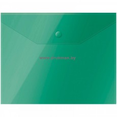 Папка-конверт на кнопке OfficeSpace, А5 150 мкм, зелёная